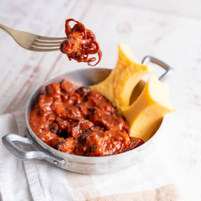 Moscardini in umido con polenta